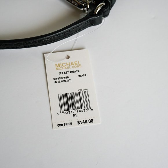 Michael Kors Jet Set LG TZ Wristlet MK Black - Picture 9 of 9